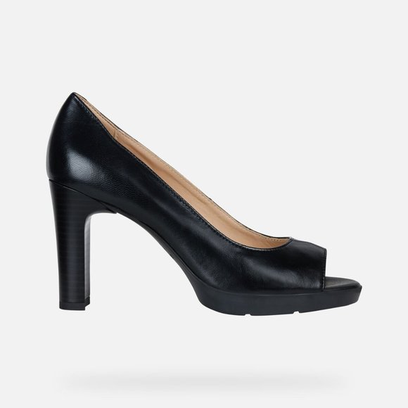 Geox Respira heel open toe shoe black size 7.5 - Picture 1 of 3